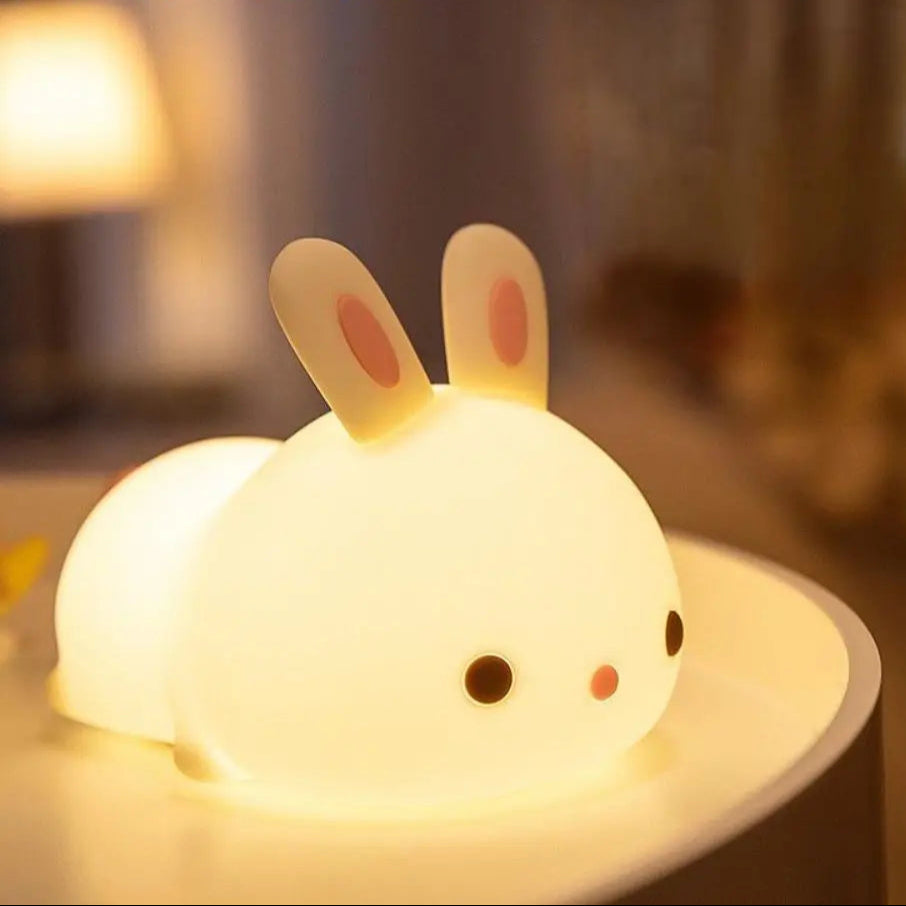 Night Light Panda Animal Lovely Gift Duck Rabbit Dog Cute Silicone Lamp Pat Control Warm Soft Colorful Light USB Rechargeable