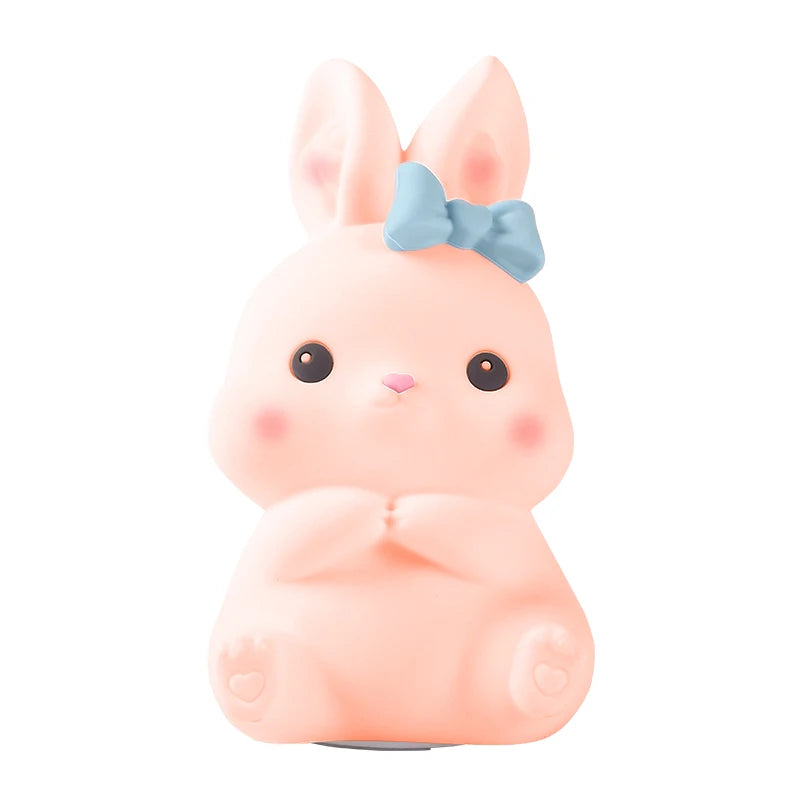 Night Light Panda Animal Lovely Gift Duck Rabbit Dog Cute Silicone Lamp Pat Control Warm Soft Colorful Light USB Rechargeable