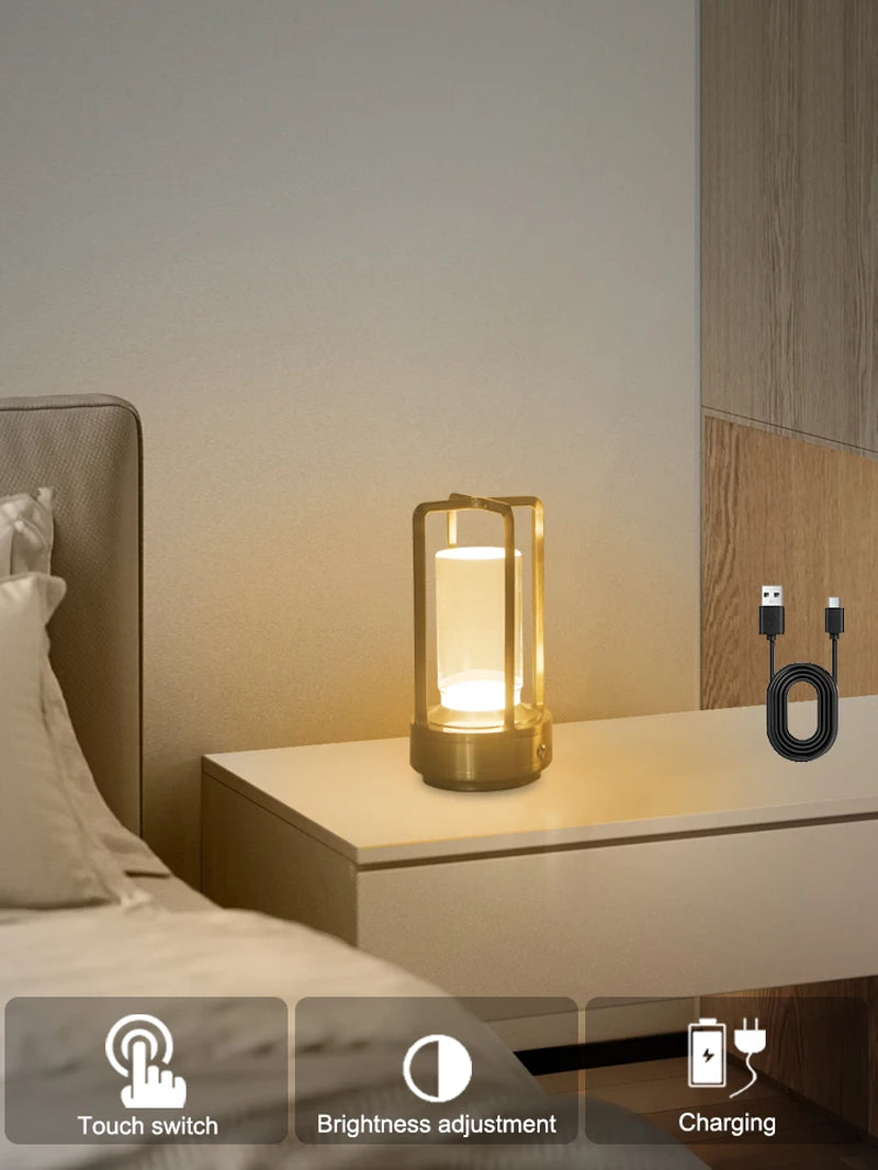 Lámpara de Mesa LED con Control Táctil – Recargable por USB