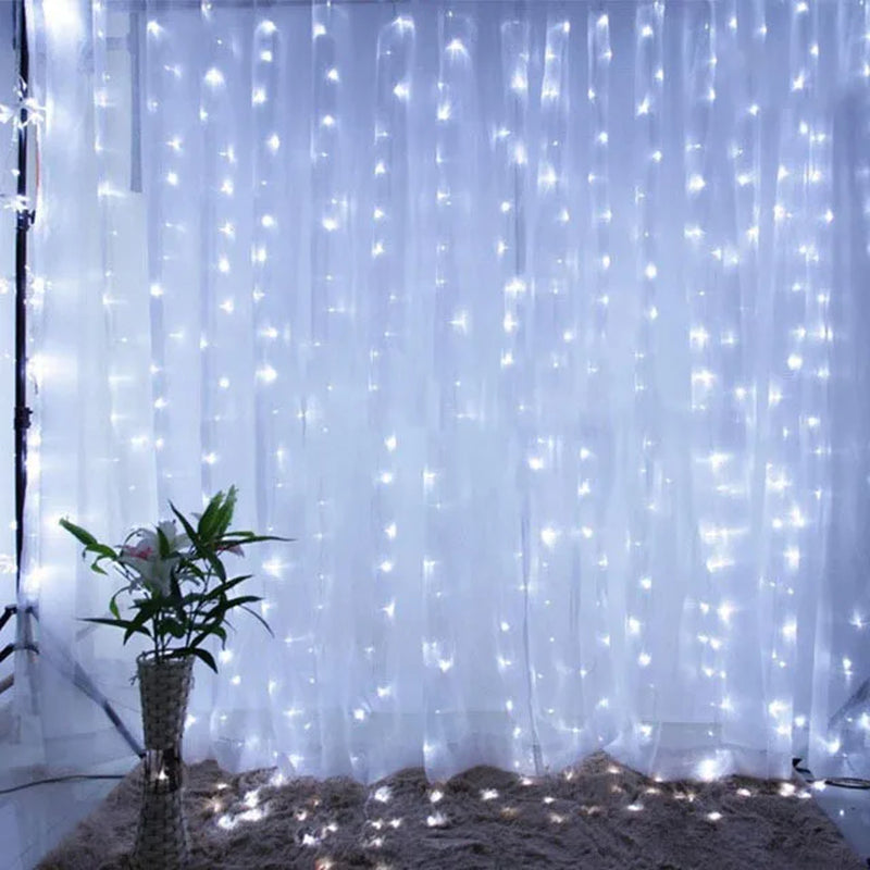 Christmas Lights Curtain Garland Merry Christmas Decorations for Home Christmas Ornaments Xmas Gifts Navidad 2025 New Year Decor