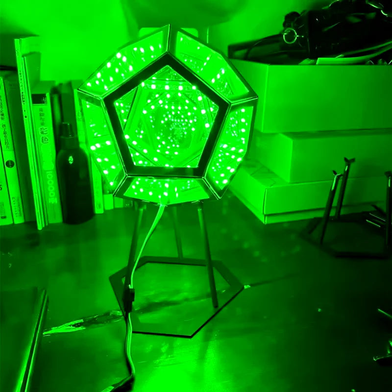 Lámpara 3D Dodecaedro Infinito – Luz Nocturna Creativa y Colorida