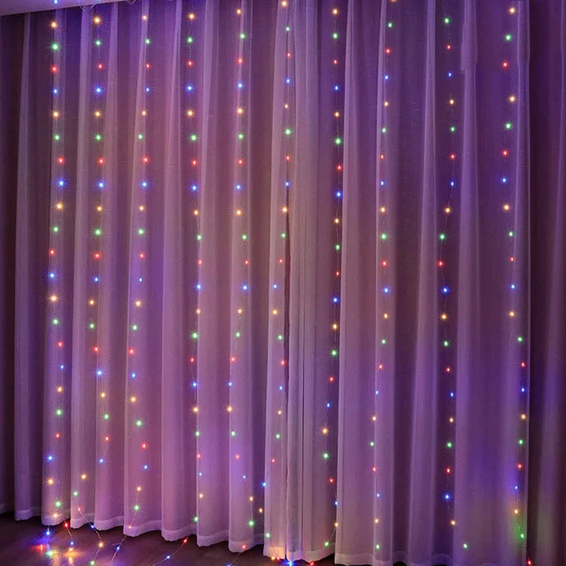 Christmas Lights Curtain Garland Merry Christmas Decorations for Home Christmas Ornaments Xmas Gifts Navidad 2025 New Year Decor