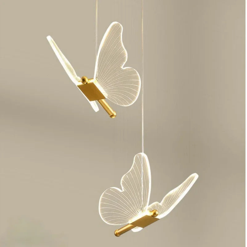 Butterfly Hanging Chandelier Pendant Modern Bedroom Light Luxury Restaurant Lighting Led Pendants Living Room Decoration Lamps