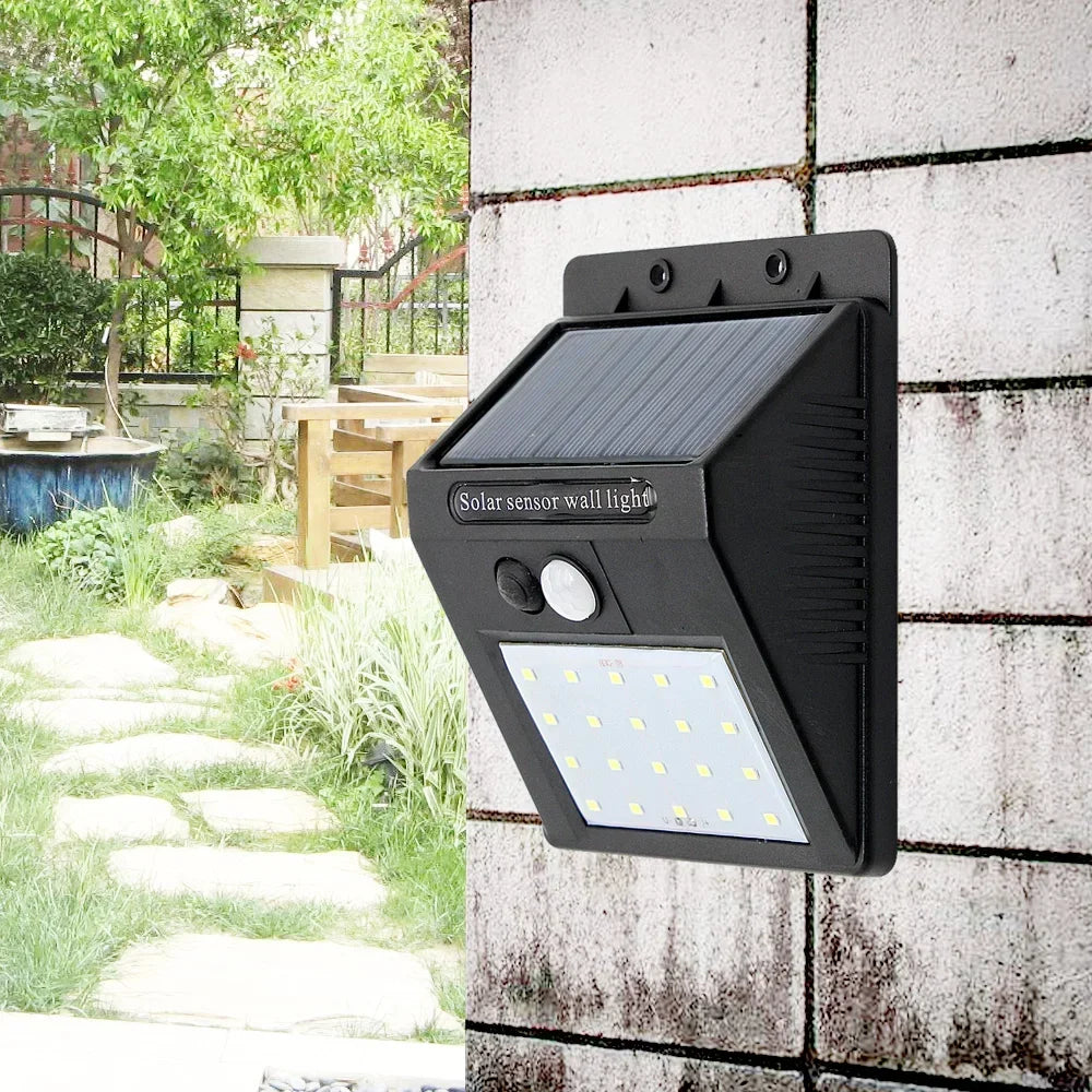 Lámpara Solar LED con Sensor de Movimiento – 20 o 28 LEDs para Exterior