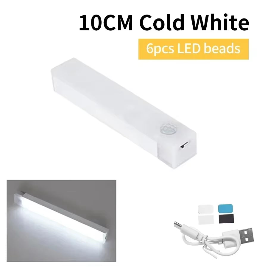 Wireless LED Motion Sensor Cabinet Light USB Rechargeable Led Night Light Cabinet Wardrobe Magnetic Lampunder Backlight for Room
