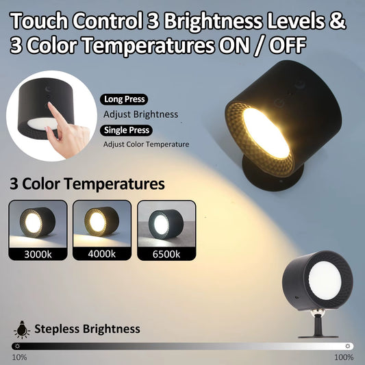  Lámpara LED de Pared con Control Táctil y Mando IR 