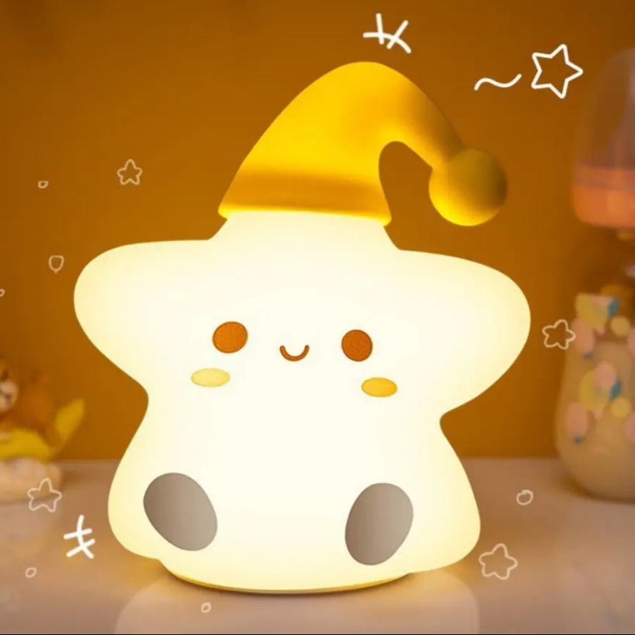 Night Light Panda Animal Lovely Gift Duck Rabbit Dog Cute Silicone Lamp Pat Control Warm Soft Colorful Light USB Rechargeable