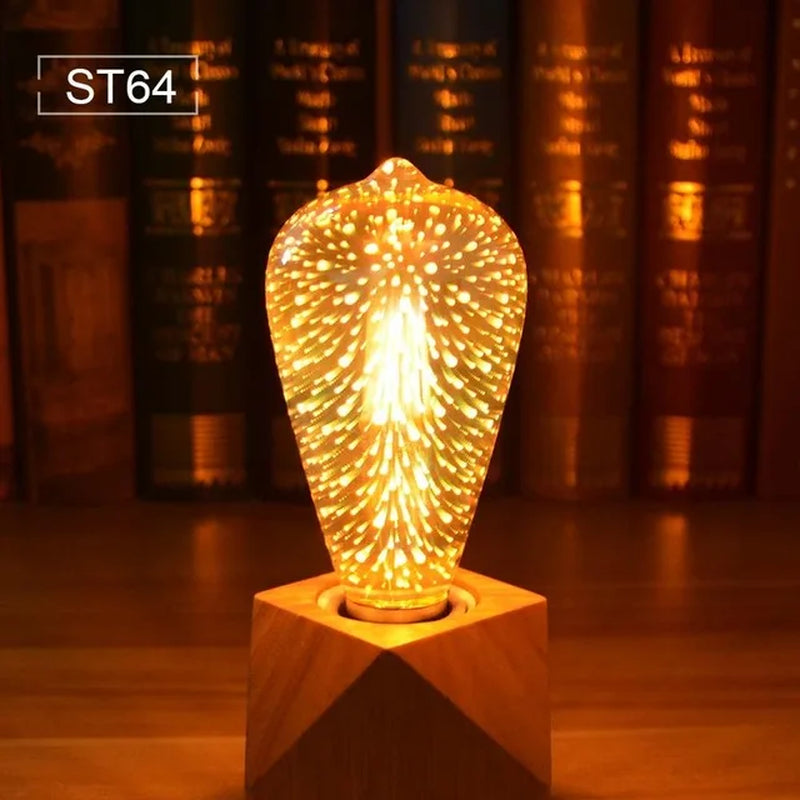 Bombilla LED 3D Decorativa – Efecto Fuegos Artificiales