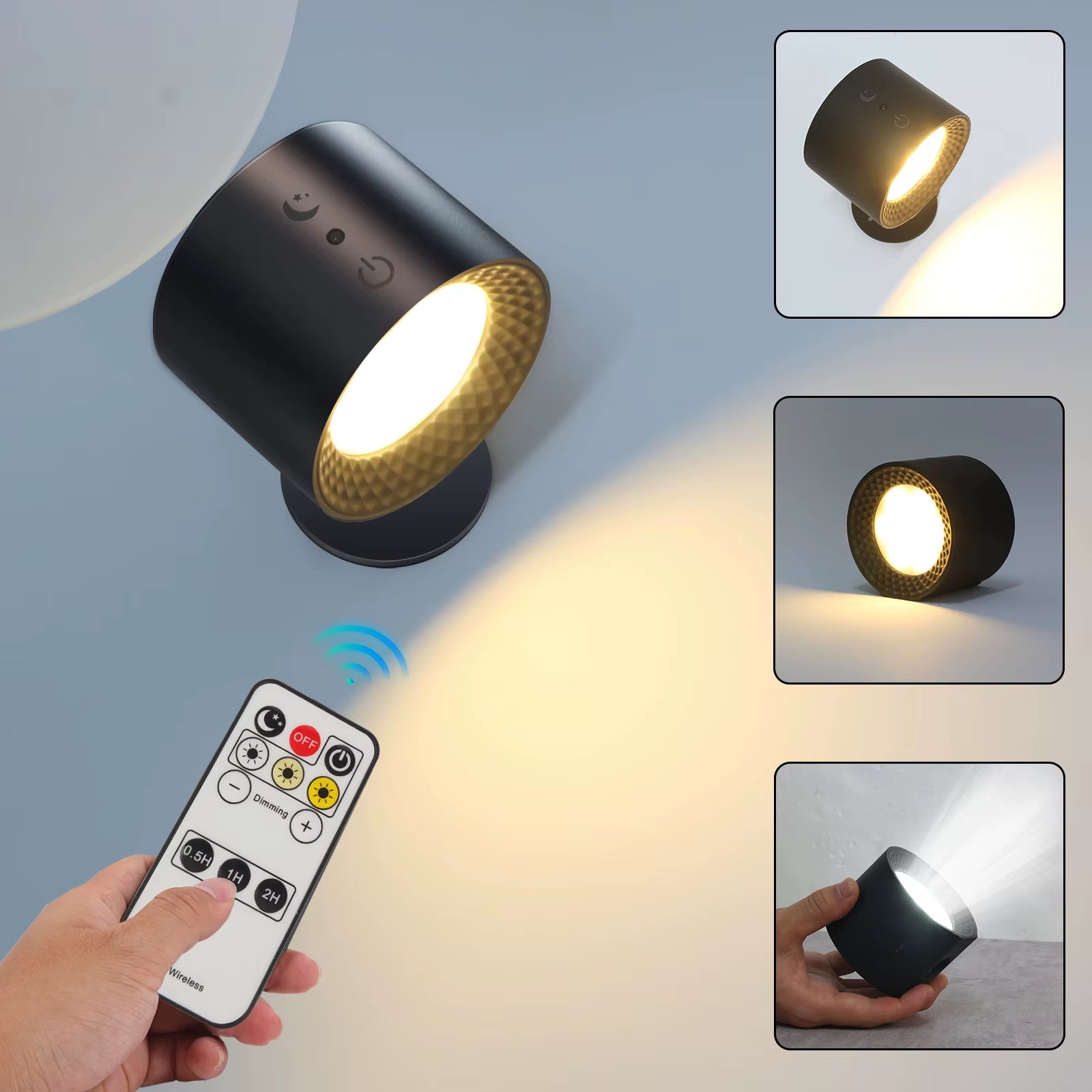  Lámpara LED de Pared con Control Táctil y Mando IR 