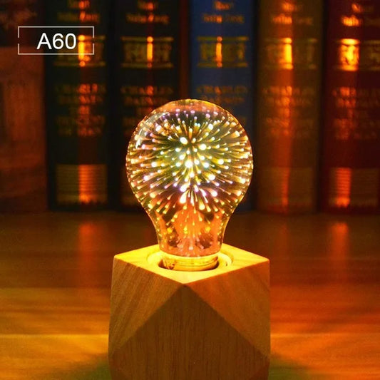 Bombilla LED 3D Decorativa – Efecto Fuegos Artificiales