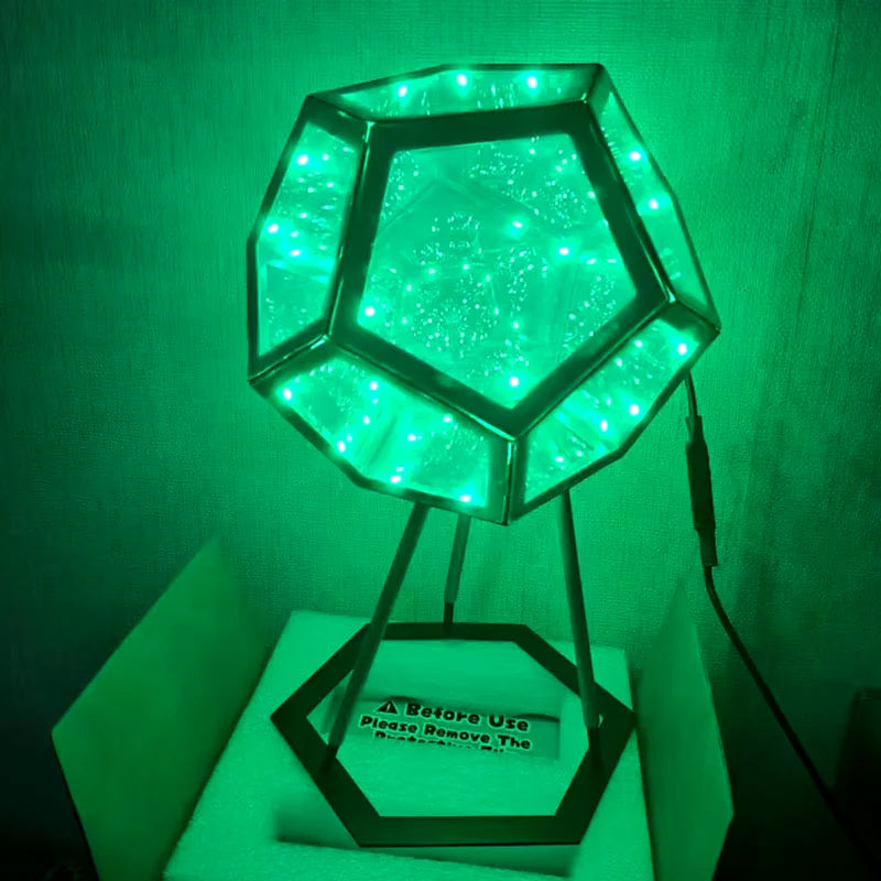 Lámpara 3D Dodecaedro Infinito – Luz Nocturna Creativa y Colorida 
