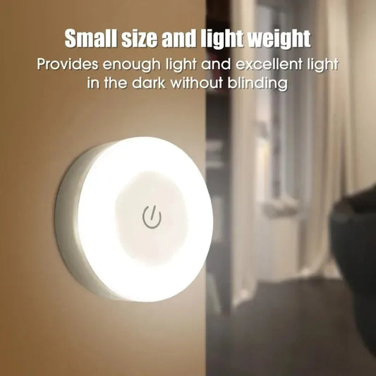 LED Touch Sensor Night Light 3 Modes Dimming Wall Lights Portable USB Rechargeable Night Lamp for Living Room Bedroom Lighting