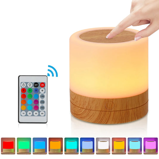 Portable Touch Night Light, LED Rechargeable Table Lamps, Dimmable RGB Lighting, for Gift Bedroom Camping Summer Party BBQ Decor