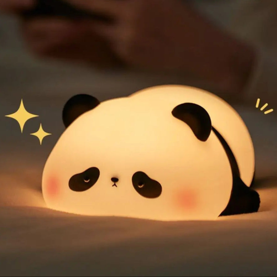 Night Light Panda Animal Lovely Gift Duck Rabbit Dog Cute Silicone Lamp Pat Control Warm Soft Colorful Light USB Rechargeable