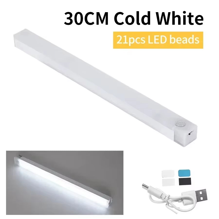 Wireless LED Motion Sensor Cabinet Light USB Rechargeable Led Night Light Cabinet Wardrobe Magnetic Lampunder Backlight for Room