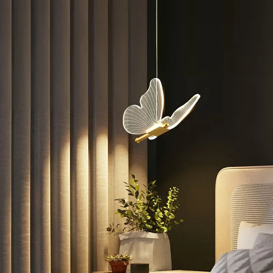 Butterfly Hanging Chandelier Pendant Modern Bedroom Light Luxury Restaurant Lighting Led Pendants Living Room Decoration Lamps