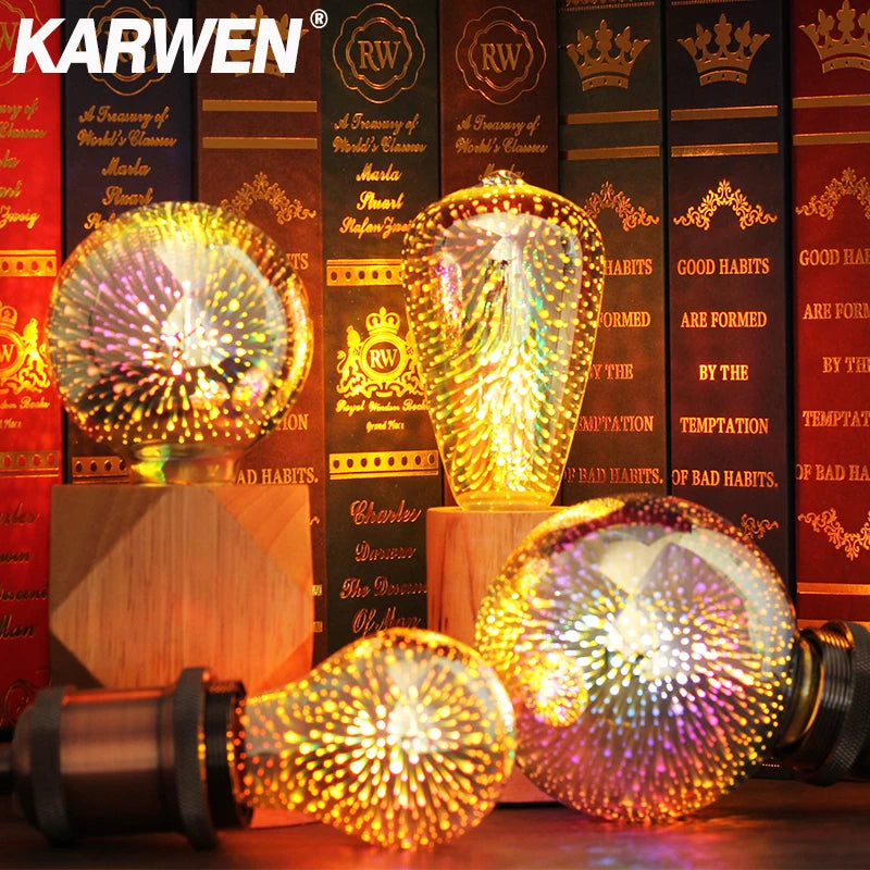 Bombilla LED 3D Decorativa – Efecto Fuegos Artificiales