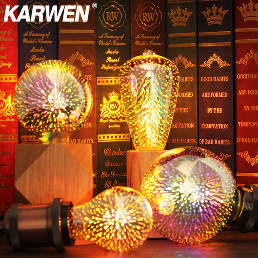 Bombilla LED 3D Decorativa – Efecto Fuegos Artificiales