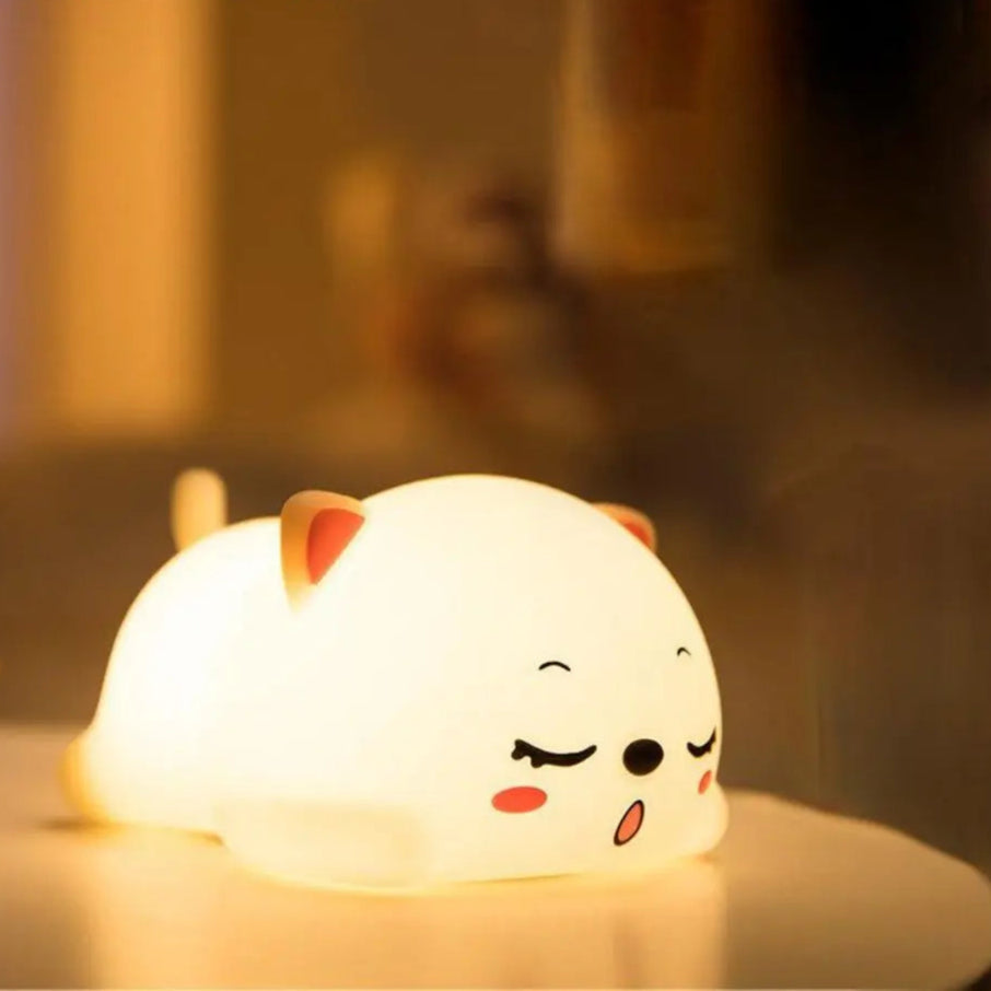 Night Light Panda Animal Lovely Gift Duck Rabbit Dog Cute Silicone Lamp Pat Control Warm Soft Colorful Light USB Rechargeable