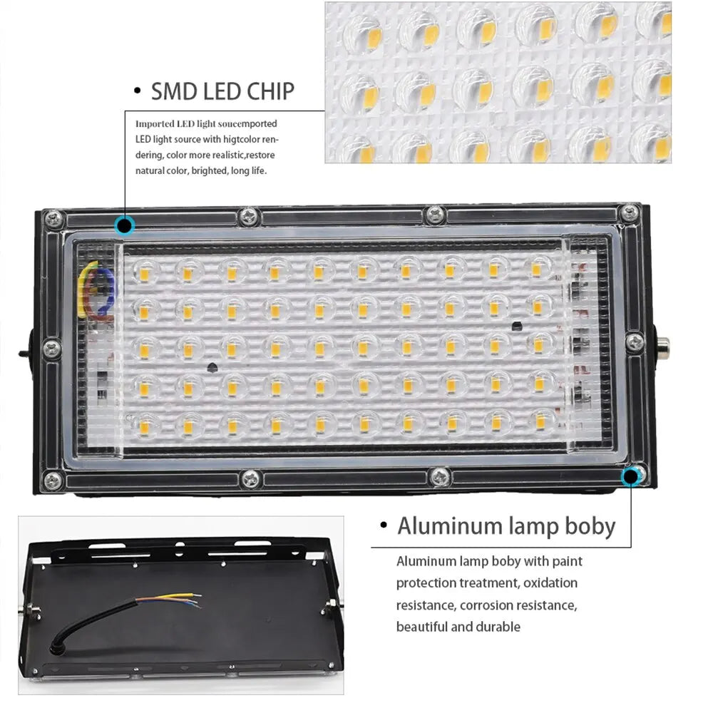 Reflector LED 50W para Exteriores – Potencia, Resistencia y Estilo
