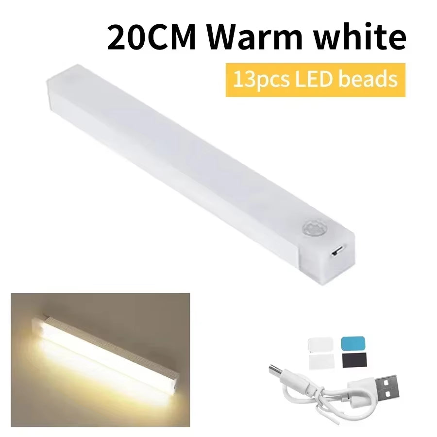 Wireless LED Motion Sensor Cabinet Light USB Rechargeable Led Night Light Cabinet Wardrobe Magnetic Lampunder Backlight for Room