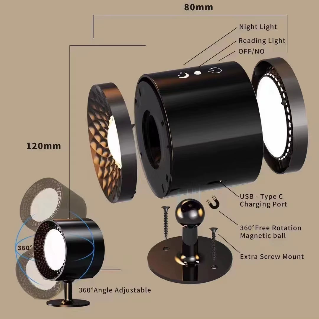  Lámpara LED de Pared con Control Táctil y Mando IR 