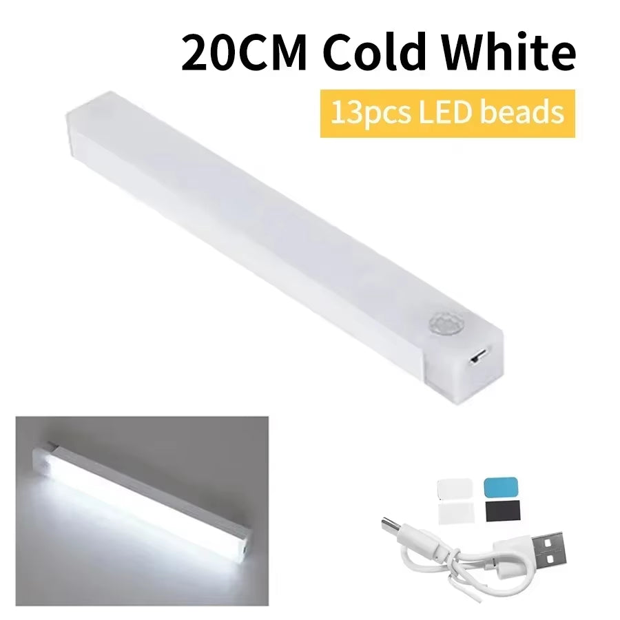 Wireless LED Motion Sensor Cabinet Light USB Rechargeable Led Night Light Cabinet Wardrobe Magnetic Lampunder Backlight for Room