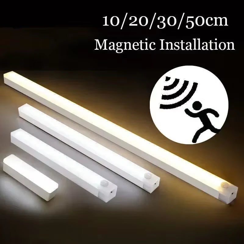 Wireless LED Motion Sensor Cabinet Light USB Rechargeable Led Night Light Cabinet Wardrobe Magnetic Lampunder Backlight for Room