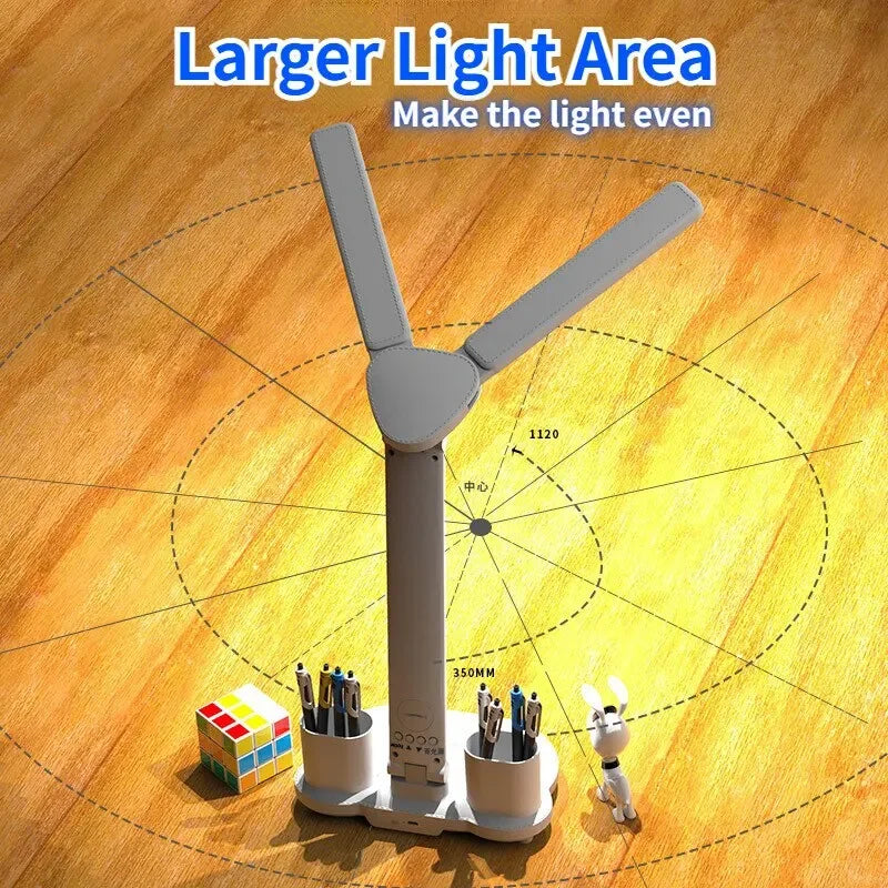 Lámpara LED de Escritorio con Reloj – Recargable, Plegable y Regulable