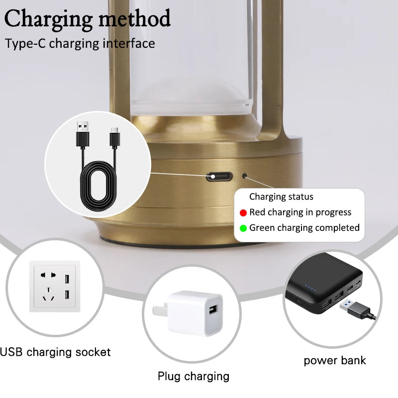 Lámpara de Mesa LED con Control Táctil – Recargable por USB