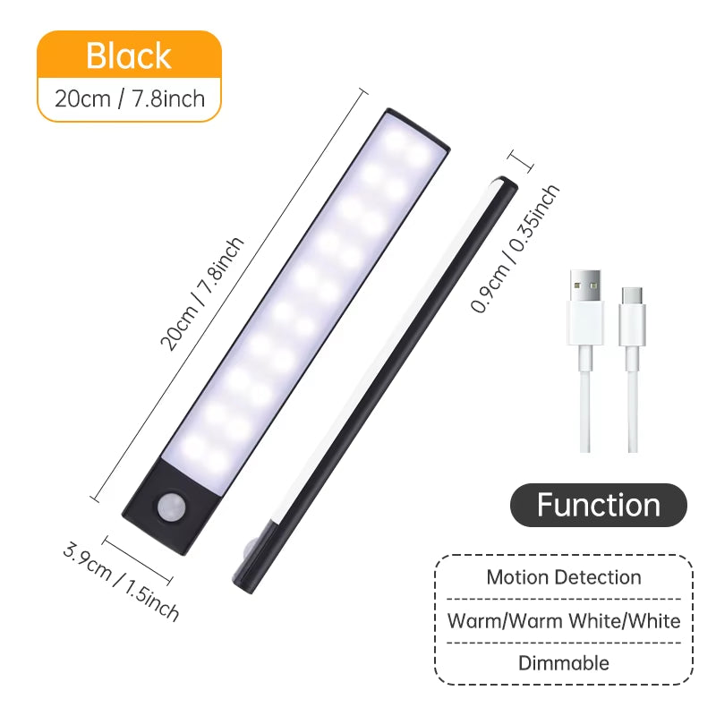 Luz LED con Sensor de Movimiento – Recargable, Inteligente y Sin Cables 