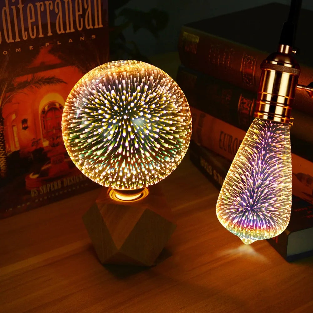 Bombilla LED 3D Decorativa – Efecto Fuegos Artificiales