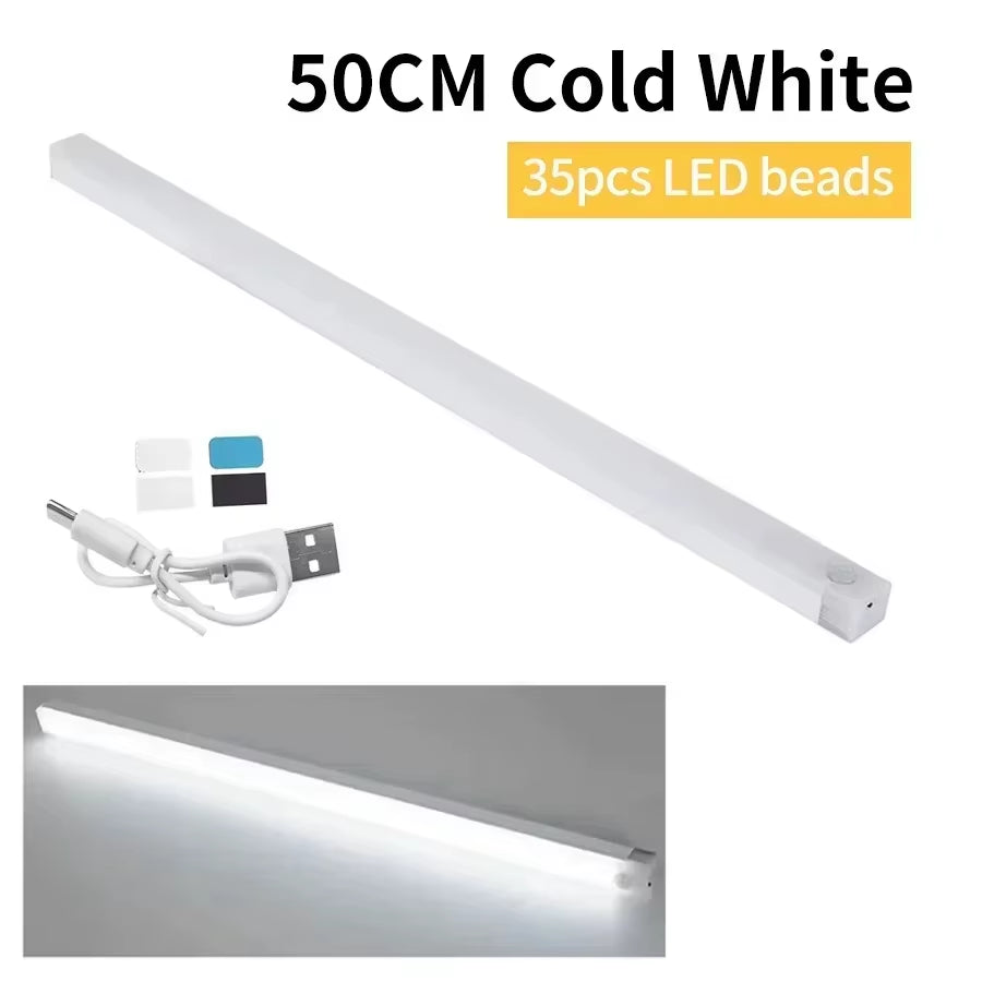Wireless LED Motion Sensor Cabinet Light USB Rechargeable Led Night Light Cabinet Wardrobe Magnetic Lampunder Backlight for Room