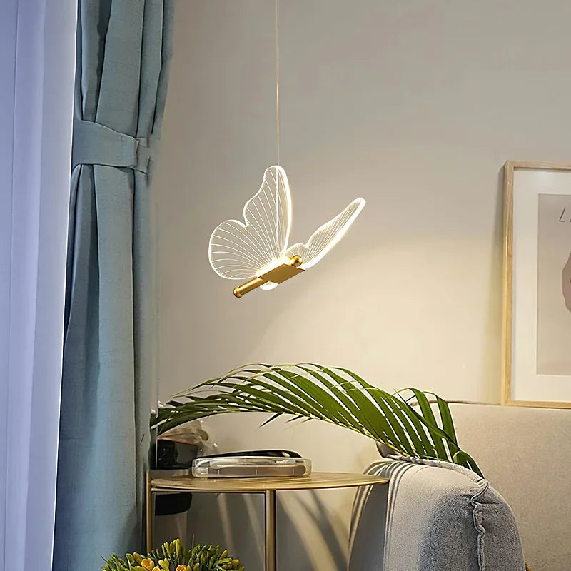 Butterfly Hanging Chandelier Pendant Modern Bedroom Light Luxury Restaurant Lighting Led Pendants Living Room Decoration Lamps
