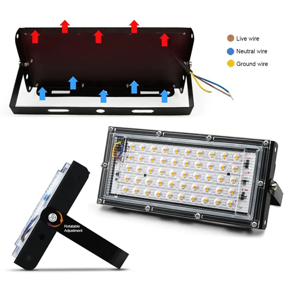 Reflector LED 50W para Exteriores – Potencia, Resistencia y Estilo
