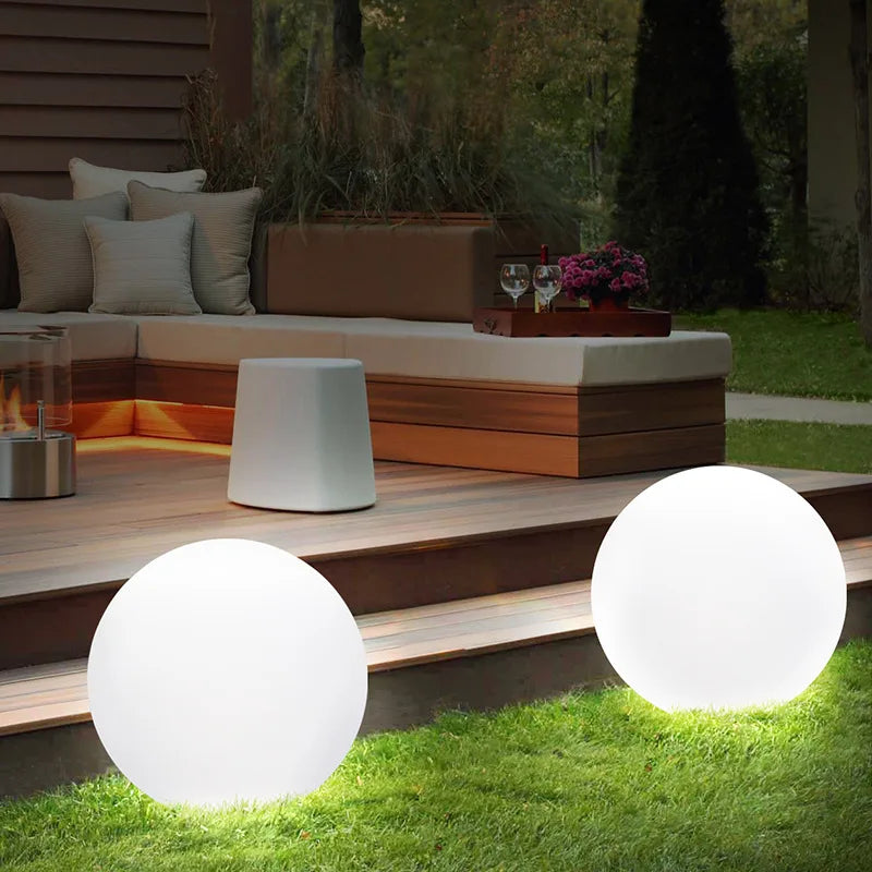 Waterproof LED Garden Ball Light Outdoor Lawn Lamps Rechargeable Christmas Party RGB Landscape Swimming Pool Floating Lights