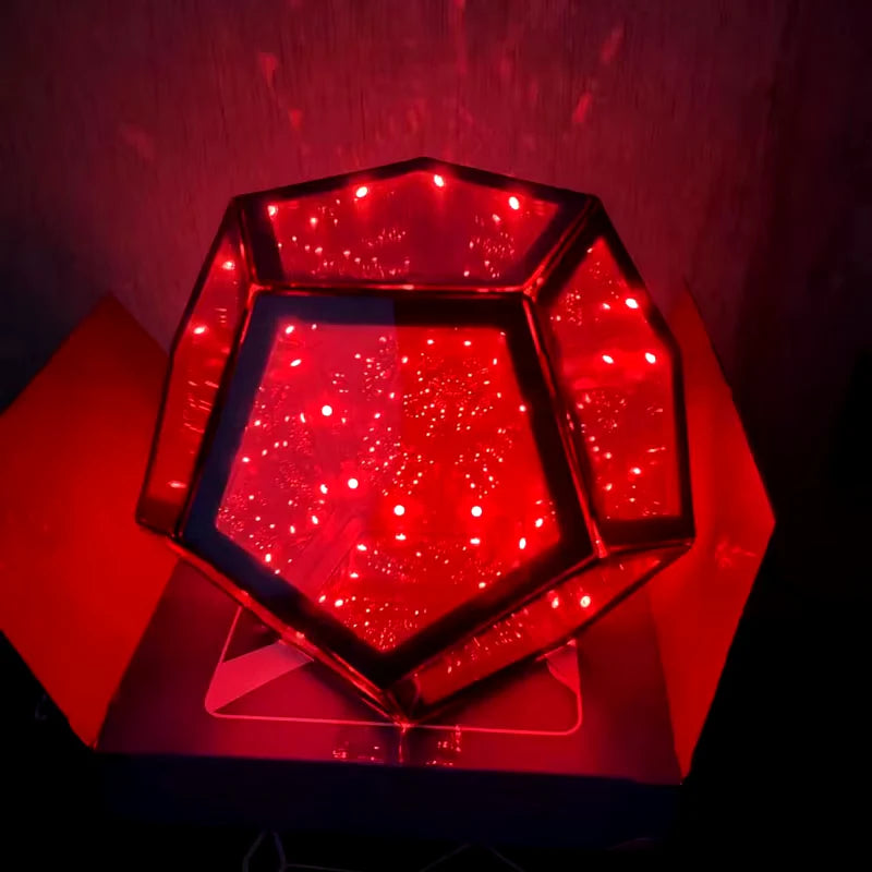 Lámpara 3D Dodecaedro Infinito – Luz Nocturna Creativa y Colorida 